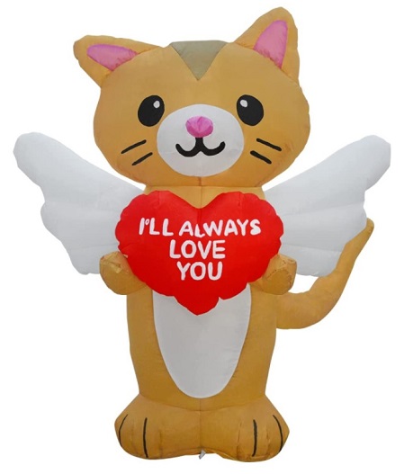 Valentines Day Inflatable Cat Decoration