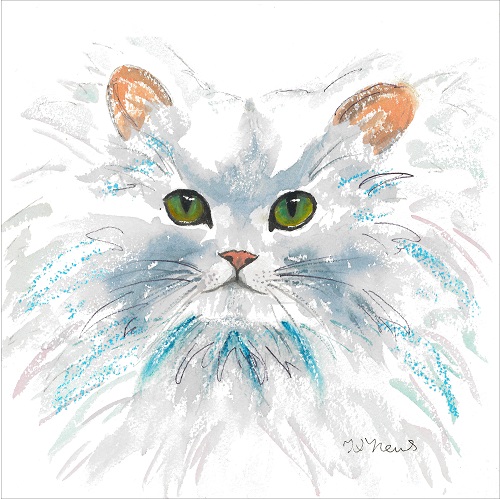 Commissioned Painting of a cat named Pipkin by artist Karen Thomas