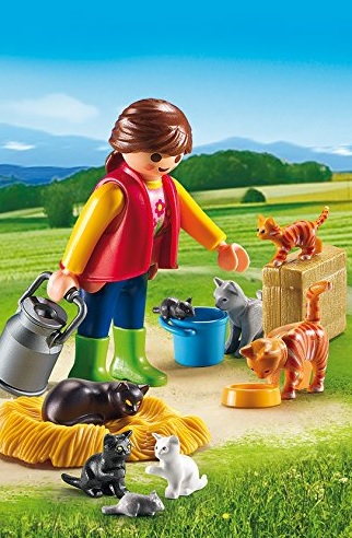 Playmobil Woman with Cat Family
